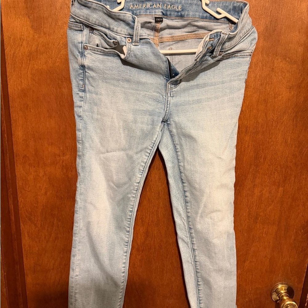 American Eagle Outfitters Women's Sky Blue Skinny Jeans